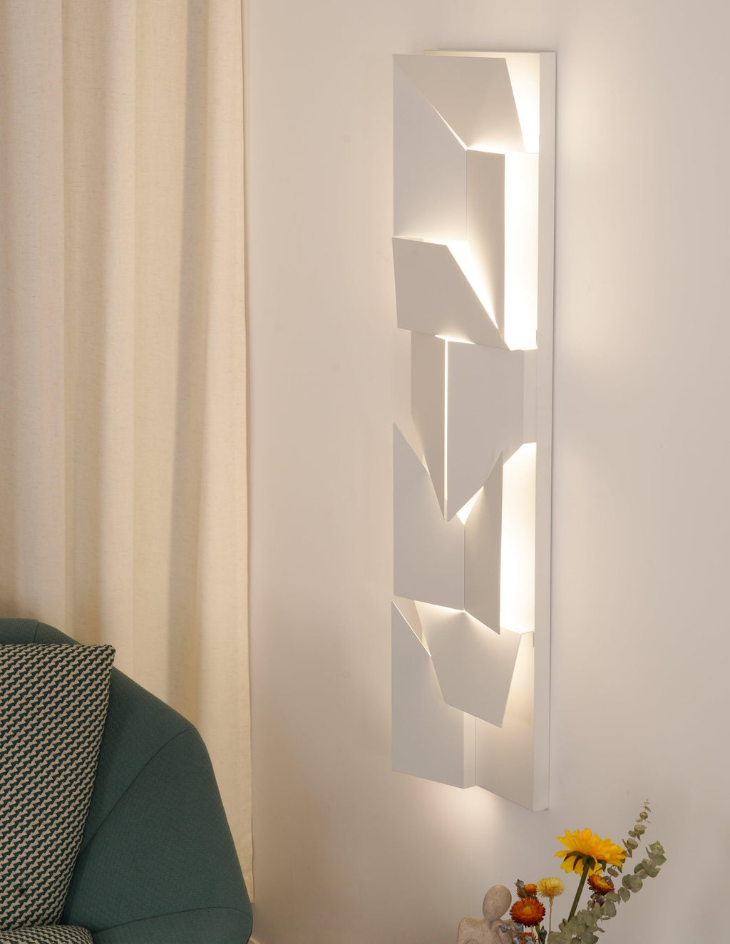 Wall Sconce Set | Rechargeable Laser-Cut Aluminum | Matte White