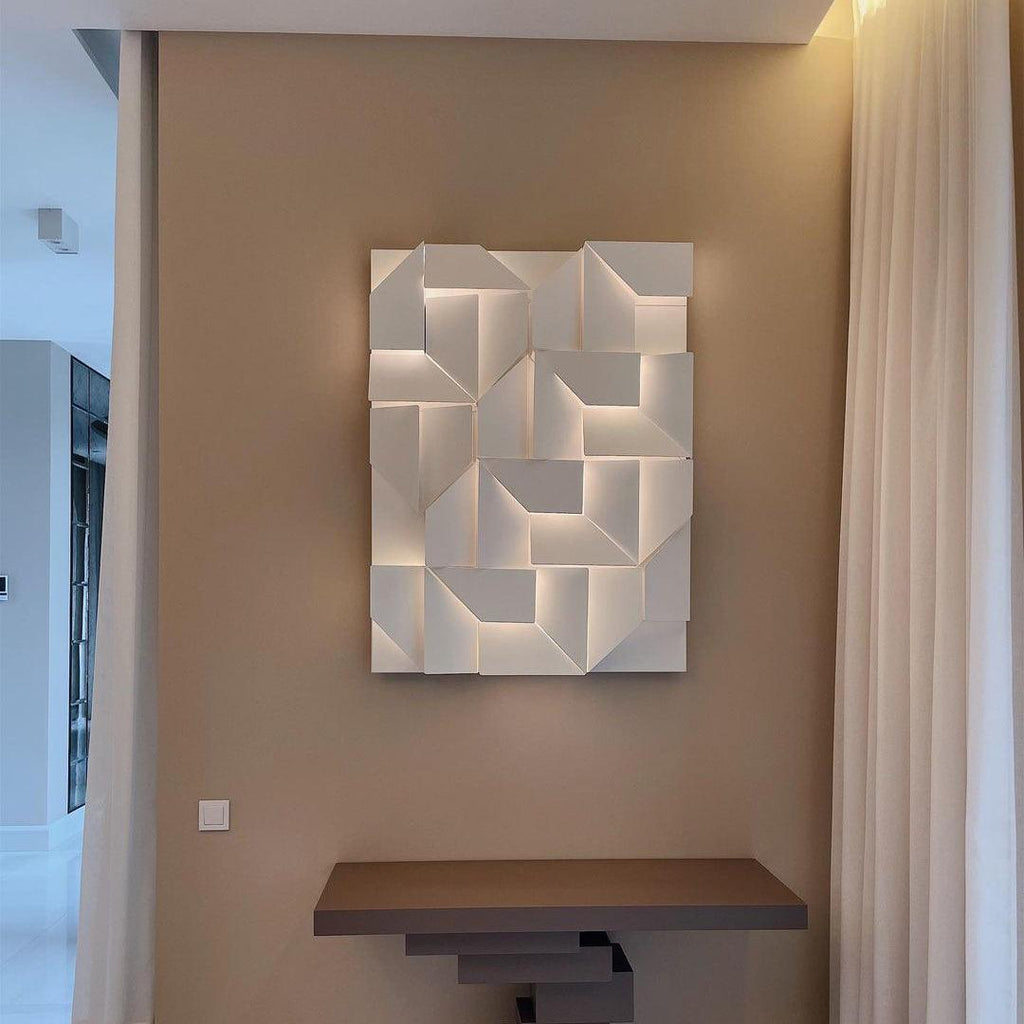 Wall Sconce Set | Rechargeable Laser-Cut Aluminum | Matte White