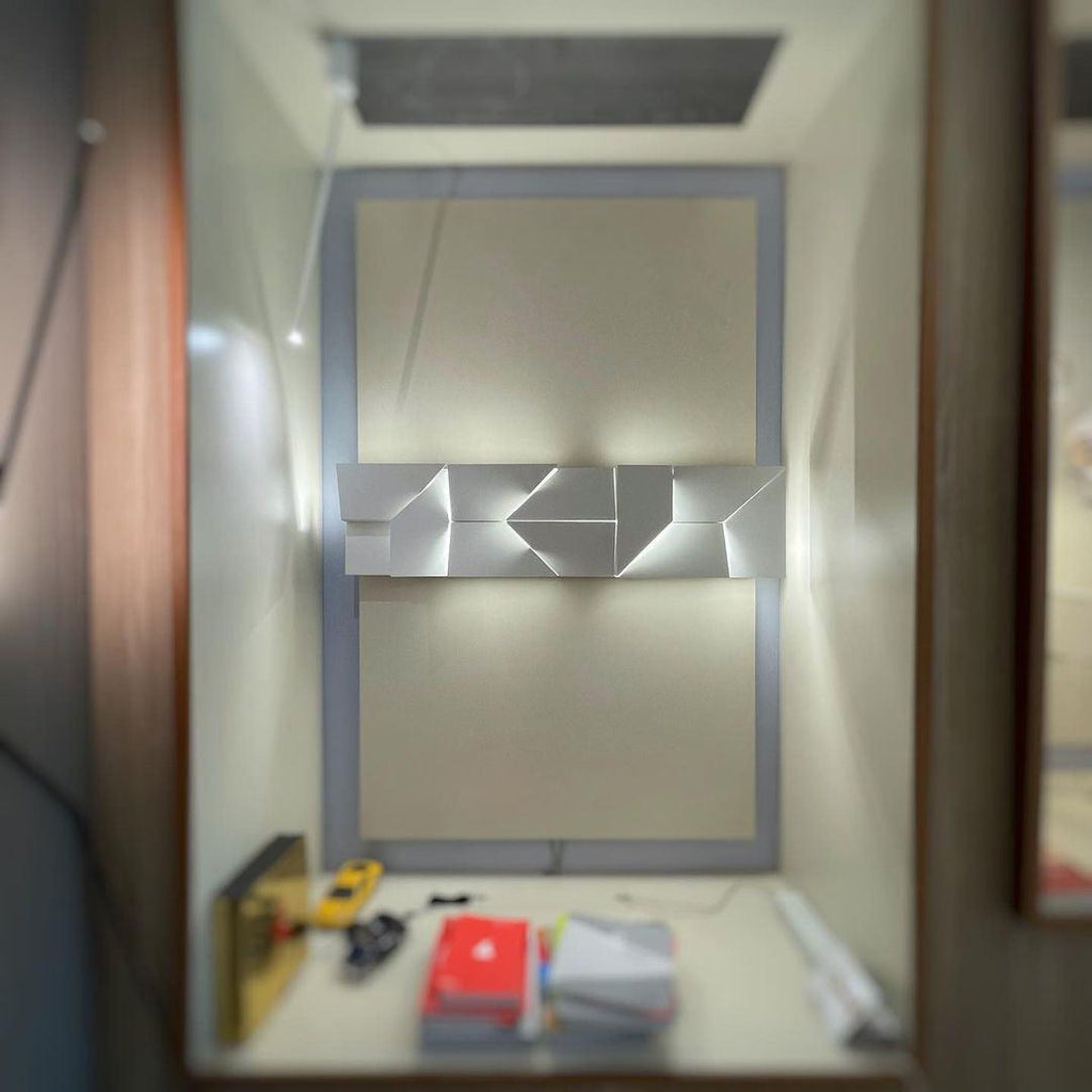 Wall Sconce Set | Rechargeable Laser-Cut Aluminum | Matte White
