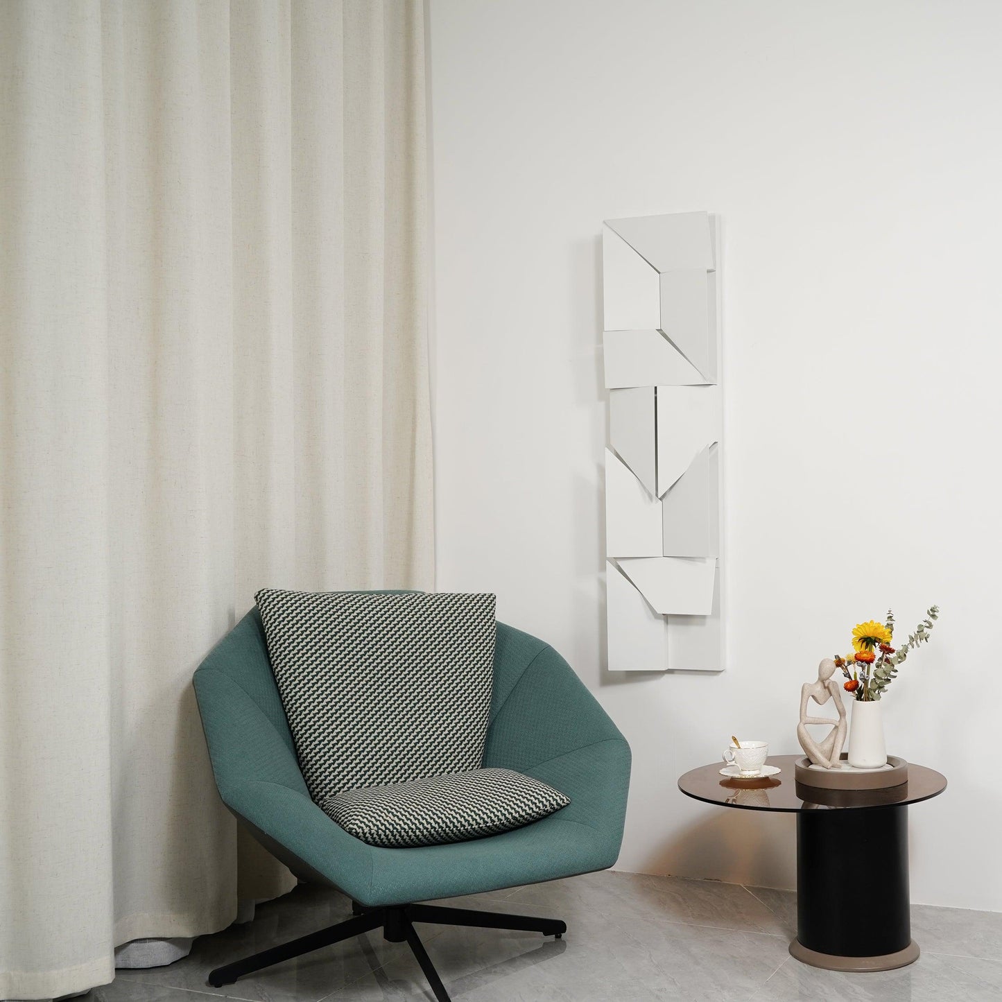 Wall Sconce Set | Rechargeable Laser-Cut Aluminum | Matte White