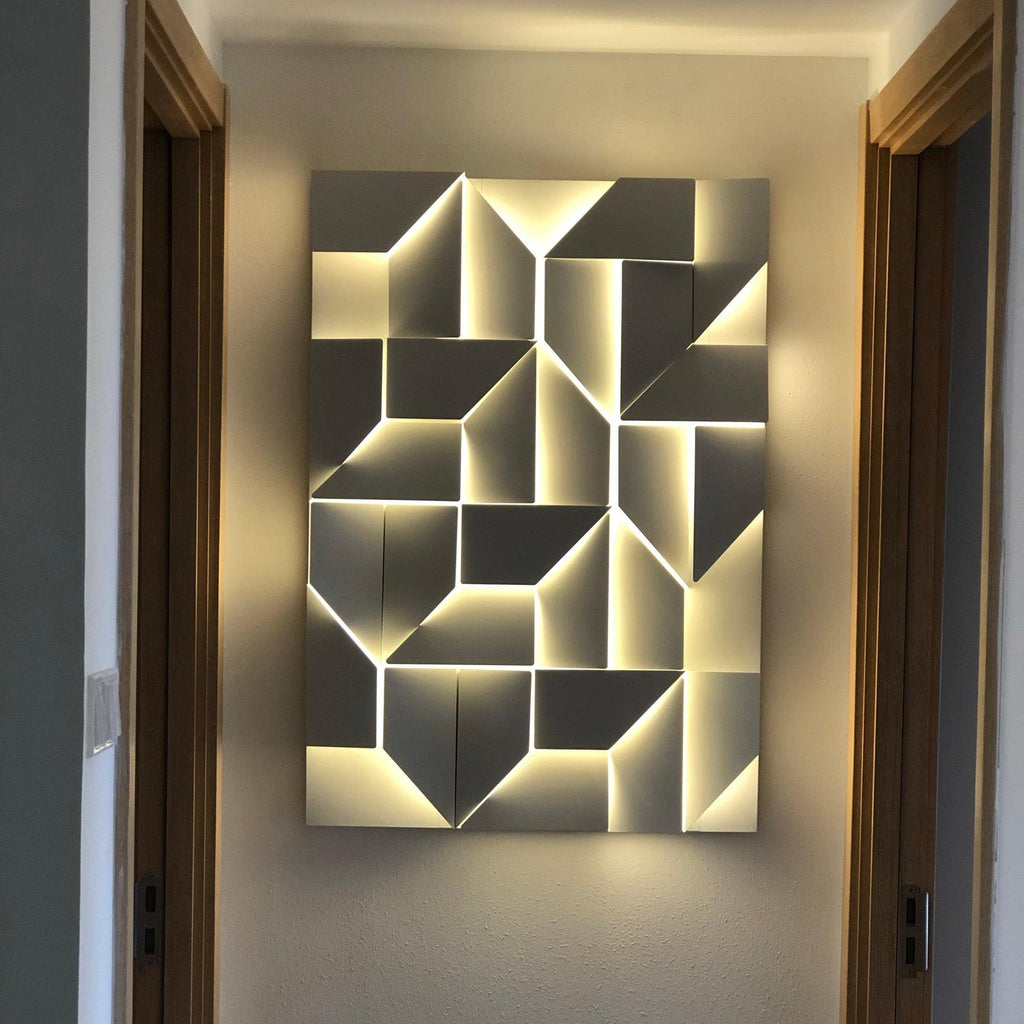 Wall Sconce Set | Rechargeable Laser-Cut Aluminum | Matte White