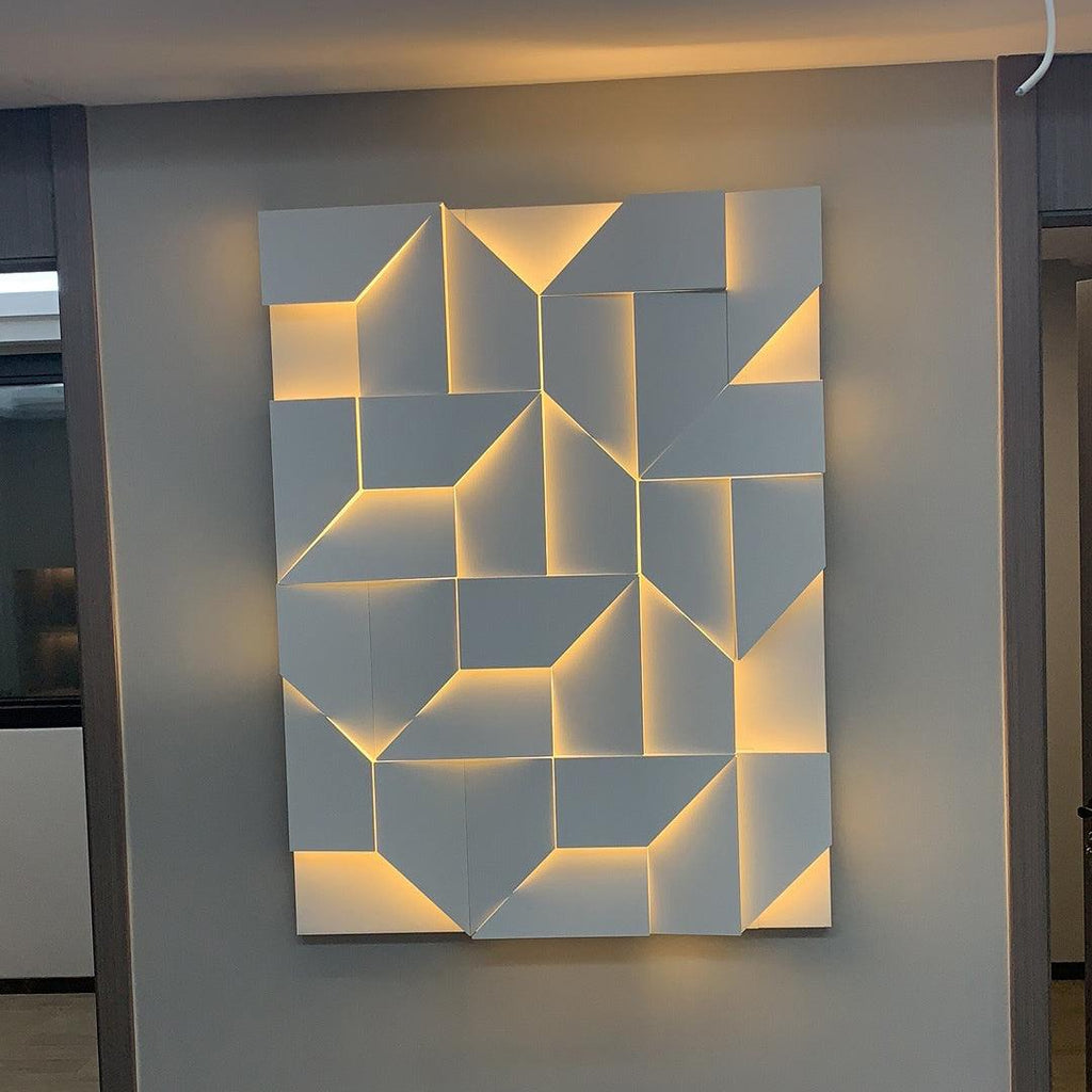 Wall Sconce Set | Rechargeable Laser-Cut Aluminum | Matte White