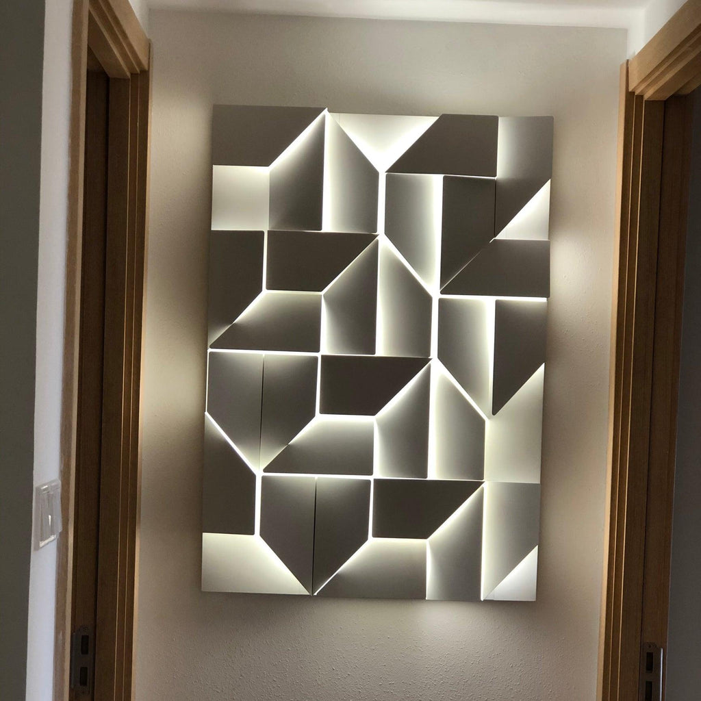 Wall Sconce Set | Rechargeable Laser-Cut Aluminum | Matte White