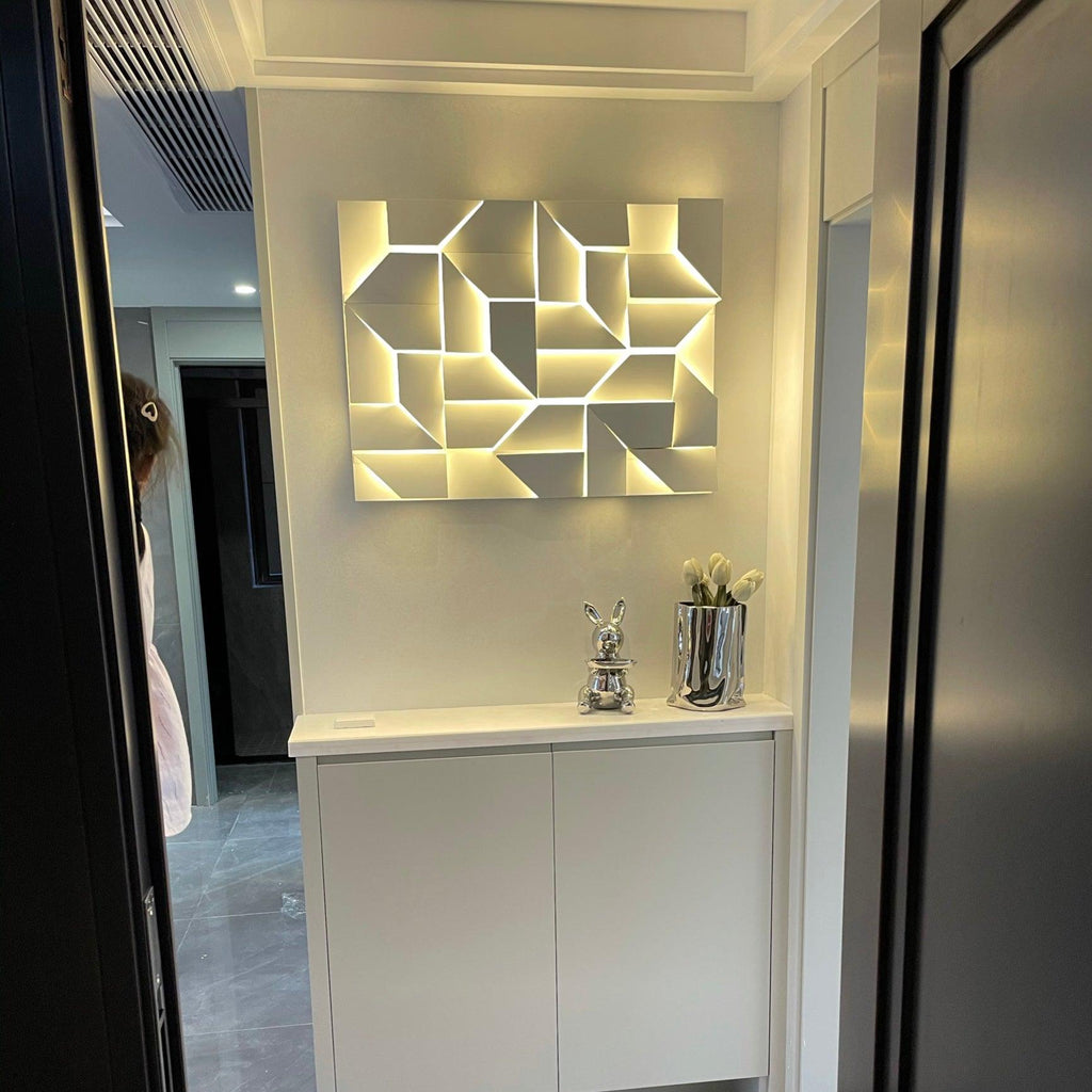 Wall Sconce Set | Rechargeable Laser-Cut Aluminum | Matte White