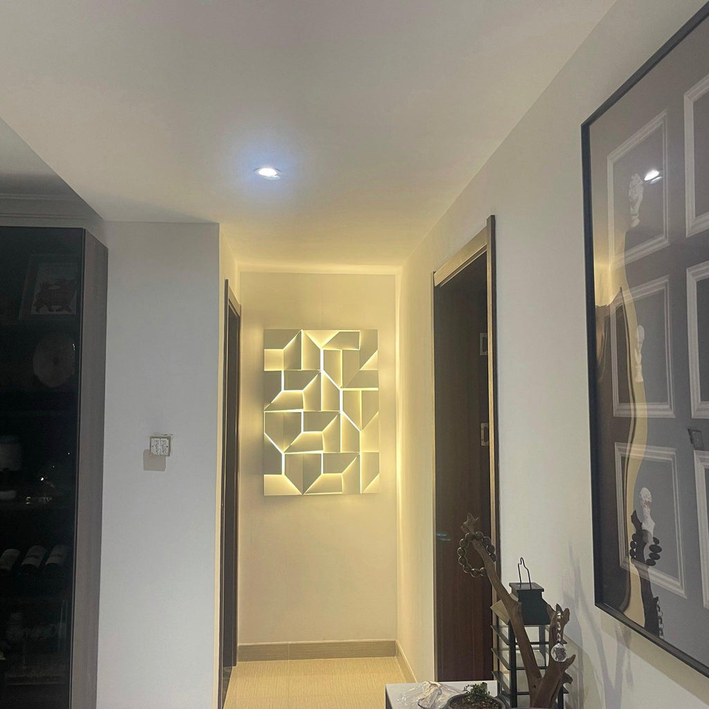 Wall Sconce Set | Rechargeable Laser-Cut Aluminum | Matte White