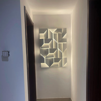 Wall Sconce Set | Rechargeable Laser-Cut Aluminum | Matte White