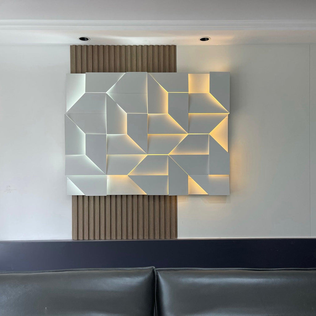 Wall Sconce Set | Rechargeable Laser-Cut Aluminum | Matte White