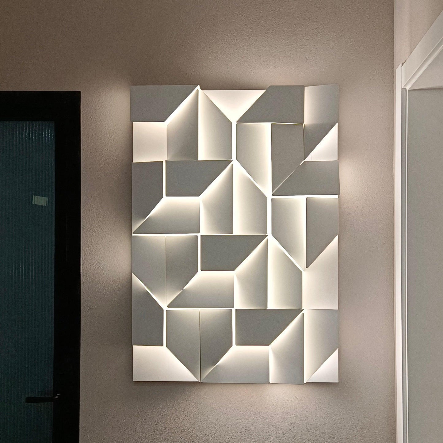 Wall Sconce Set | Rechargeable Laser-Cut Aluminum | Matte White