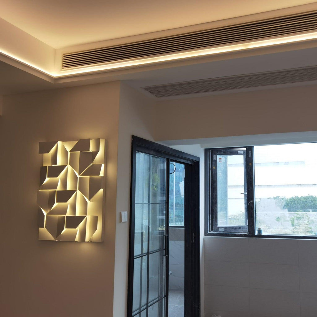 Wall Sconce Set | Rechargeable Laser-Cut Aluminum | Matte White