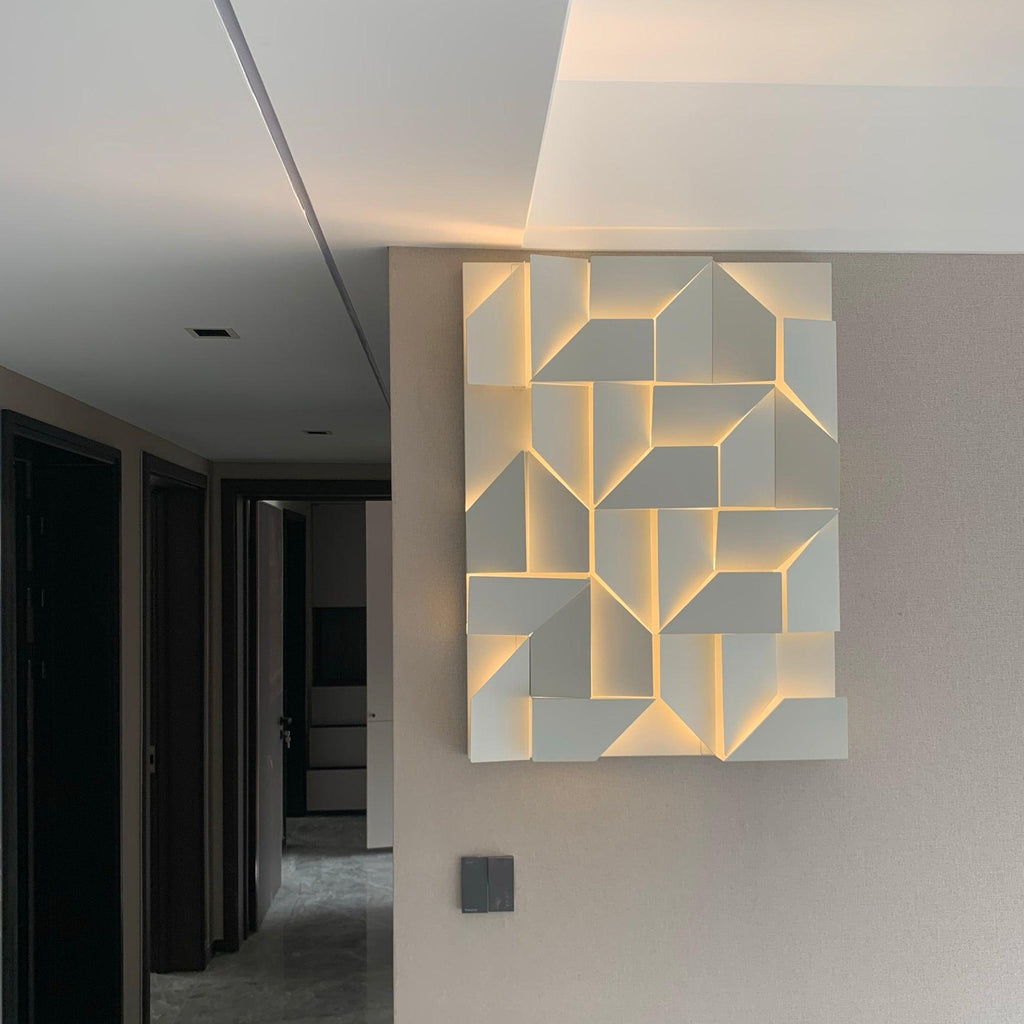 Wall Sconce Set | Rechargeable Laser-Cut Aluminum | Matte White