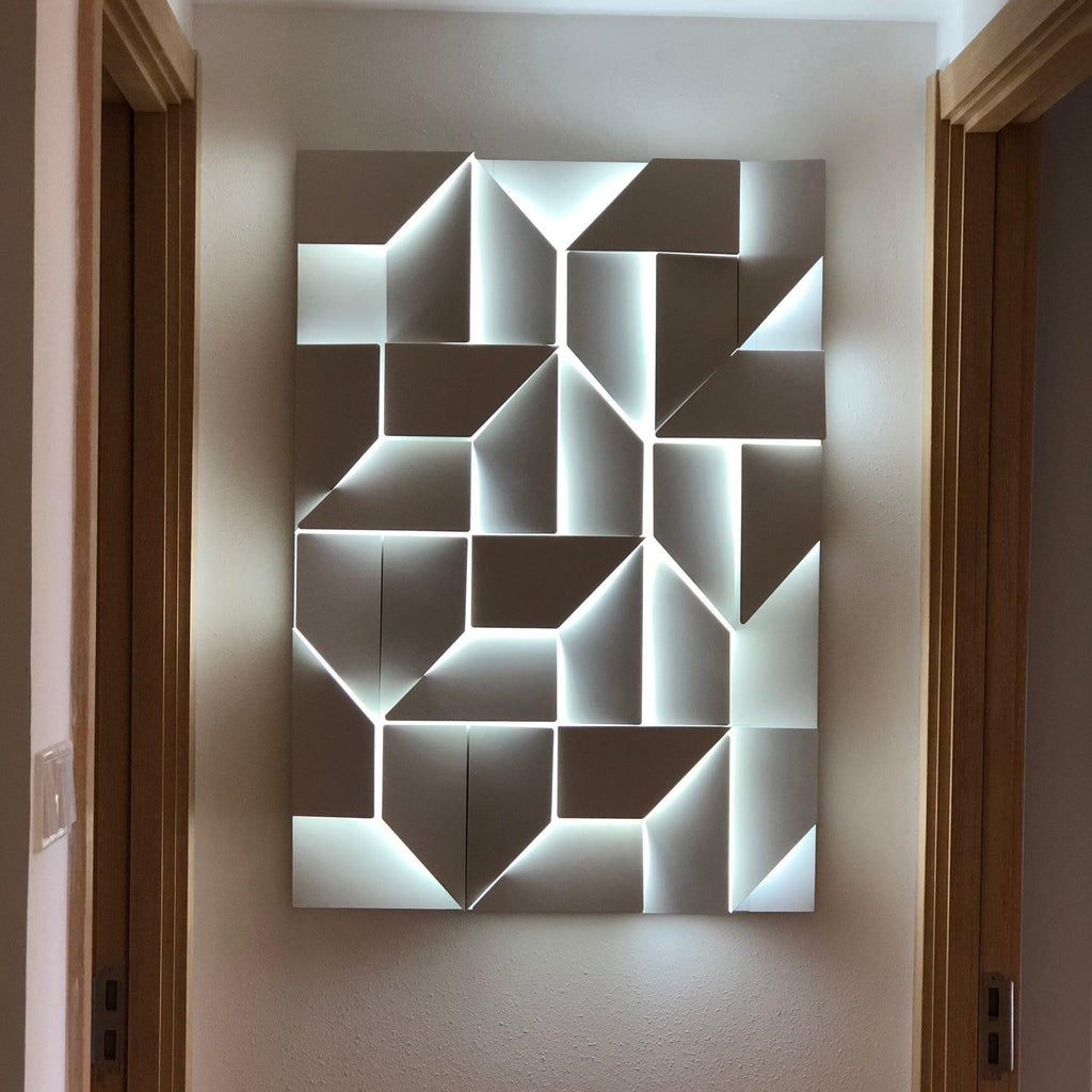 Wall Sconce Set | Rechargeable Laser-Cut Aluminum | Matte White
