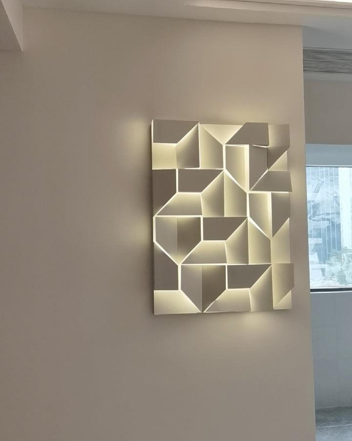 Wall Sconce Set | Rechargeable Laser-Cut Aluminum | Matte White