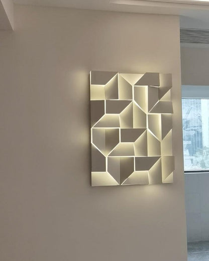 Wall Sconce Set | Rechargeable Laser-Cut Aluminum | Matte White