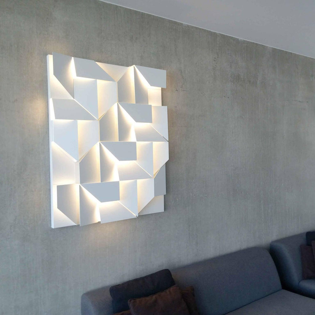 Wall Sconce Set | Rechargeable Laser-Cut Aluminum | Matte White