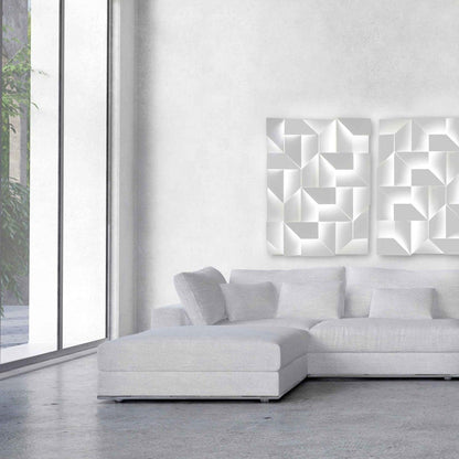 Wall Sconce Set | Rechargeable Laser-Cut Aluminum | Matte White