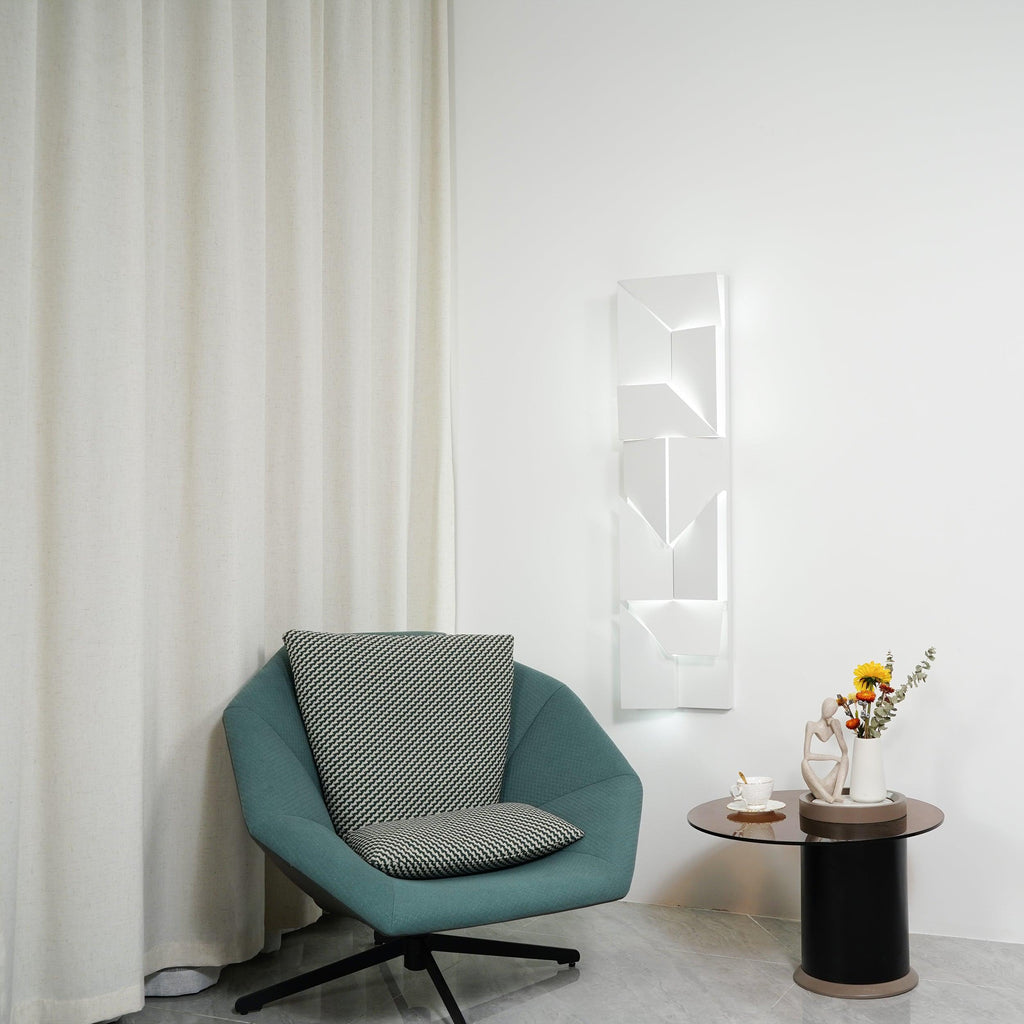 Wall Sconce Set | Rechargeable Laser-Cut Aluminum | Matte White