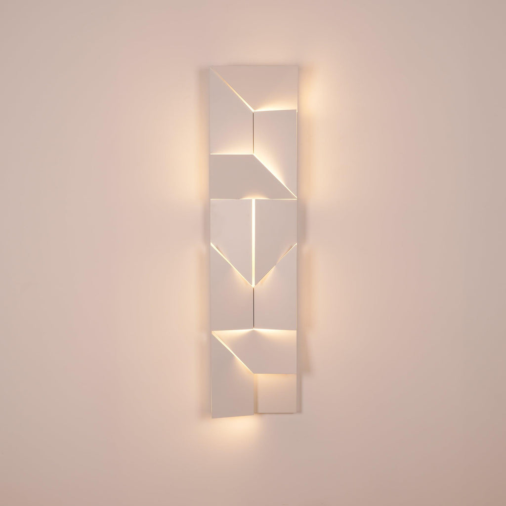 Wall Sconce Set | Rechargeable Laser-Cut Aluminum | Matte White
