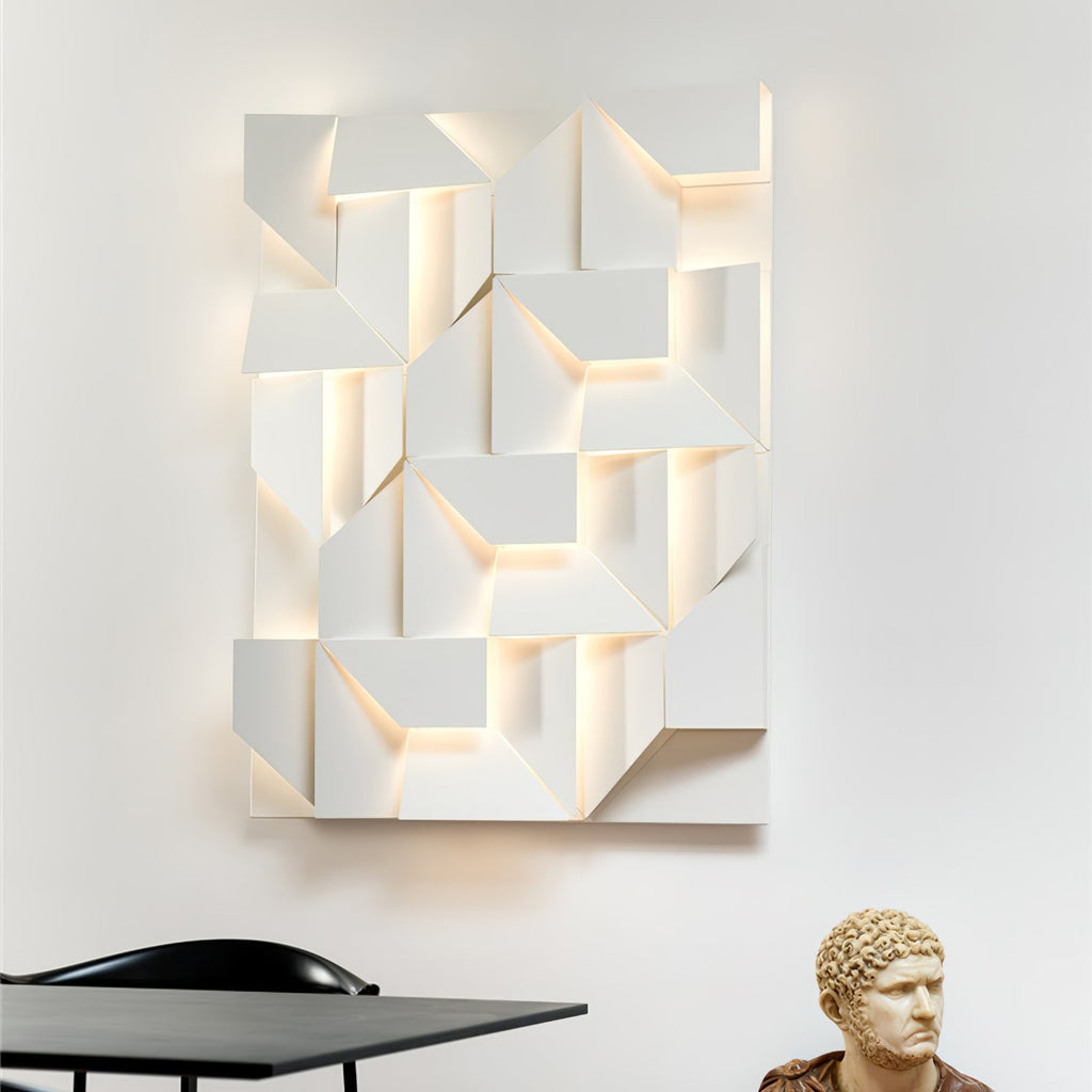 Wall Sconce Set | Rechargeable Laser-Cut Aluminum | Matte White