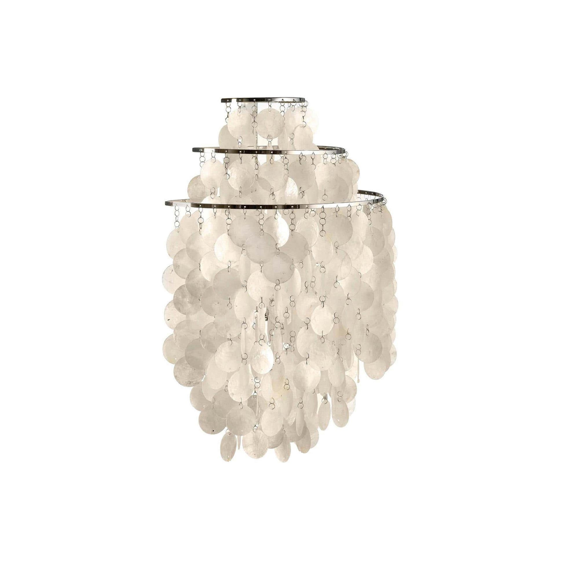 Shell Cascading Wall Light | Chrome-Plated Metal & White Shell | 40cm Diameter