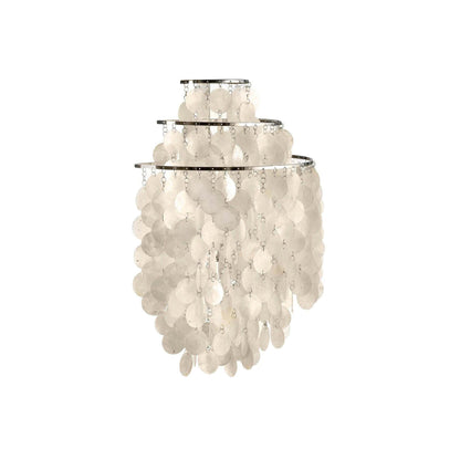 Shell Cascading Wall Light | Chrome-Plated Metal & White Shell | 40cm Diameter