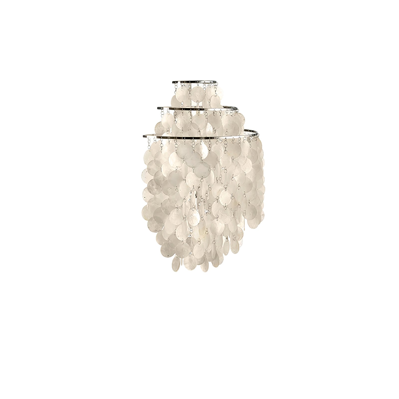Shell Cascading Wall Light | Chrome-Plated Metal & White Shell | 40cm Diameter