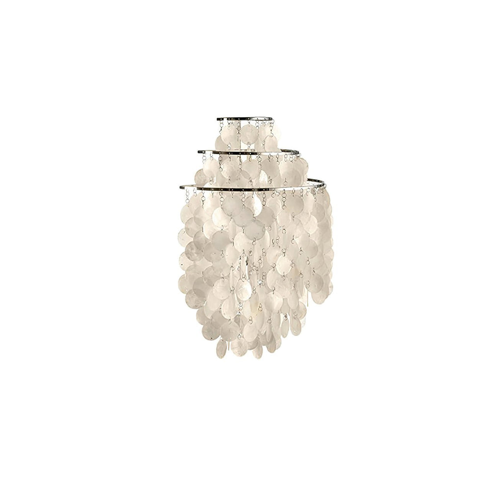 Shell Cascading Wall Light | Chrome-Plated Metal & White Shell | 40cm Diameter