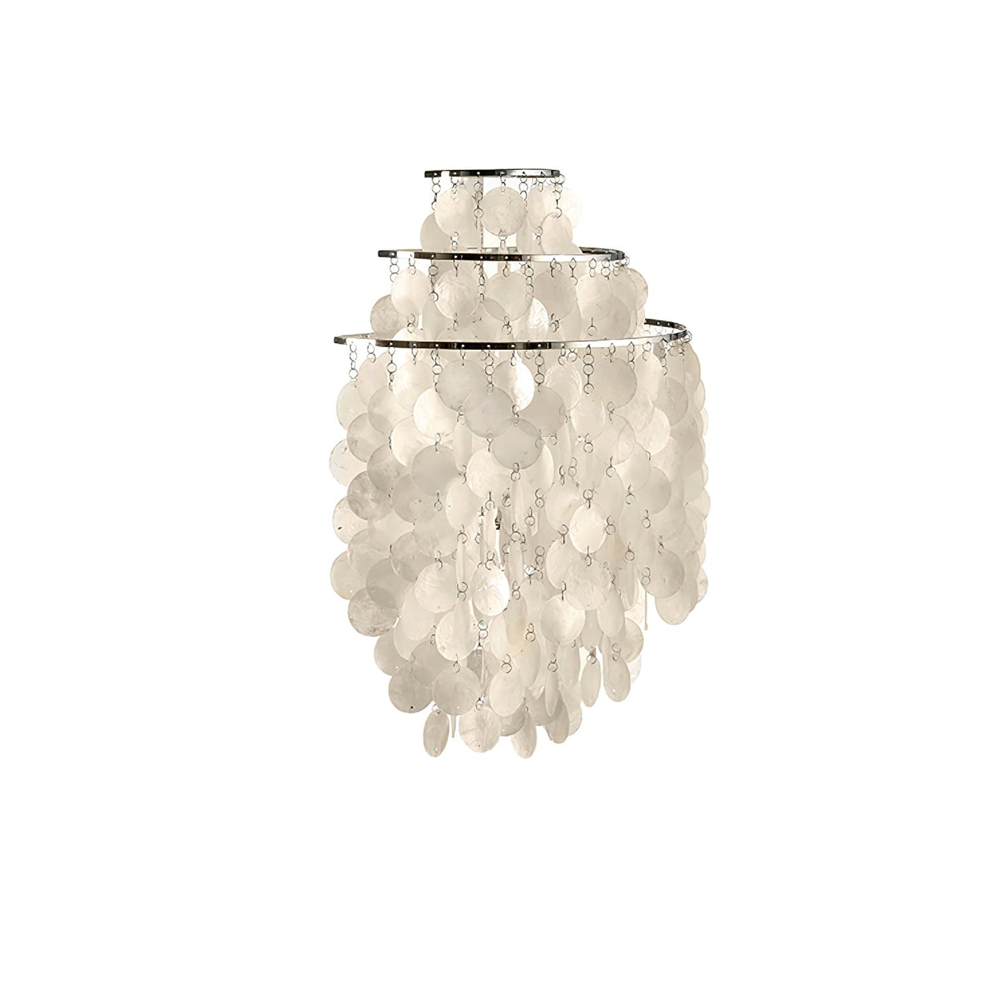 Shell Cascading Wall Light | Chrome-Plated Metal & White Shell | 40cm Diameter