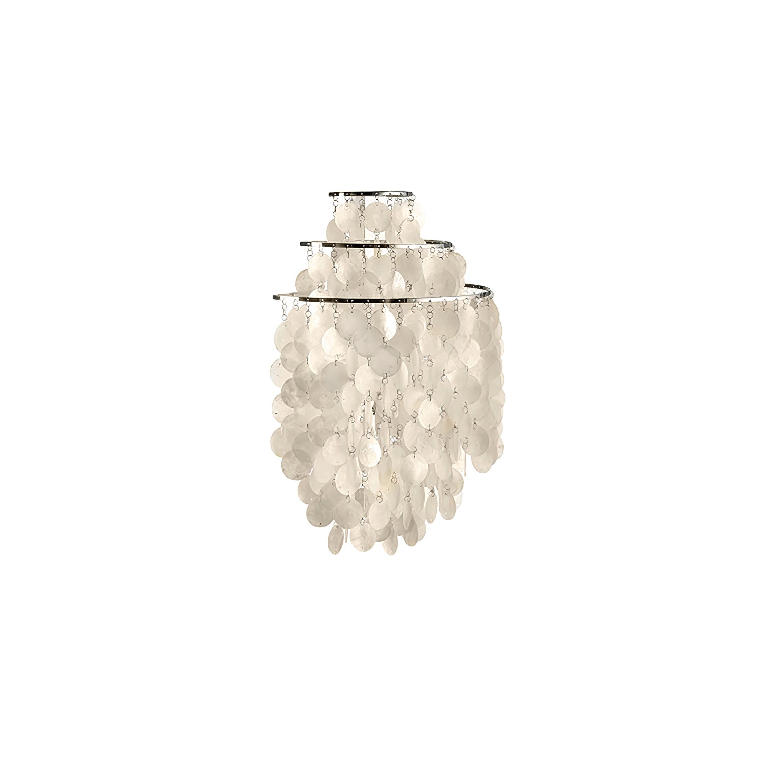 Shell Cascading Wall Light | Chrome-Plated Metal & White Shell | 40cm Diameter
