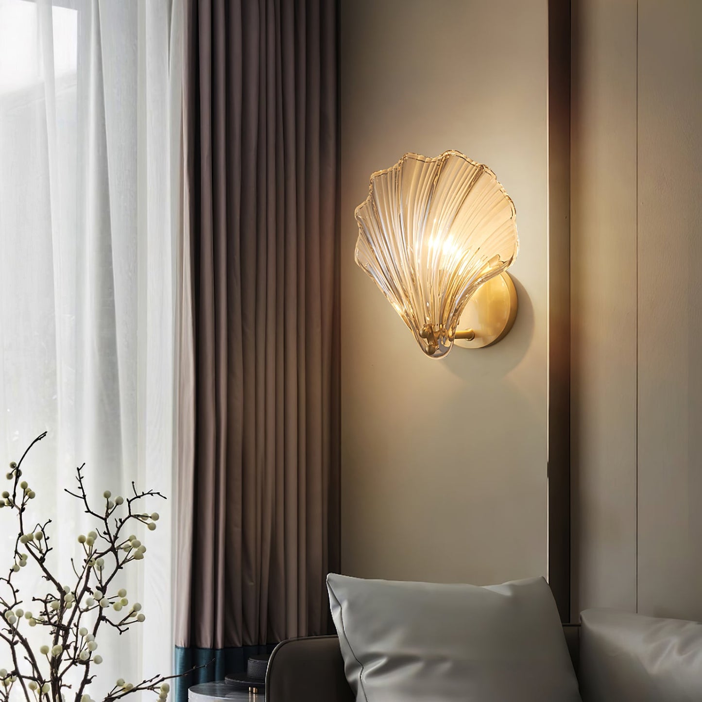 Shell Wall Light | Brass Finish | Set of 2