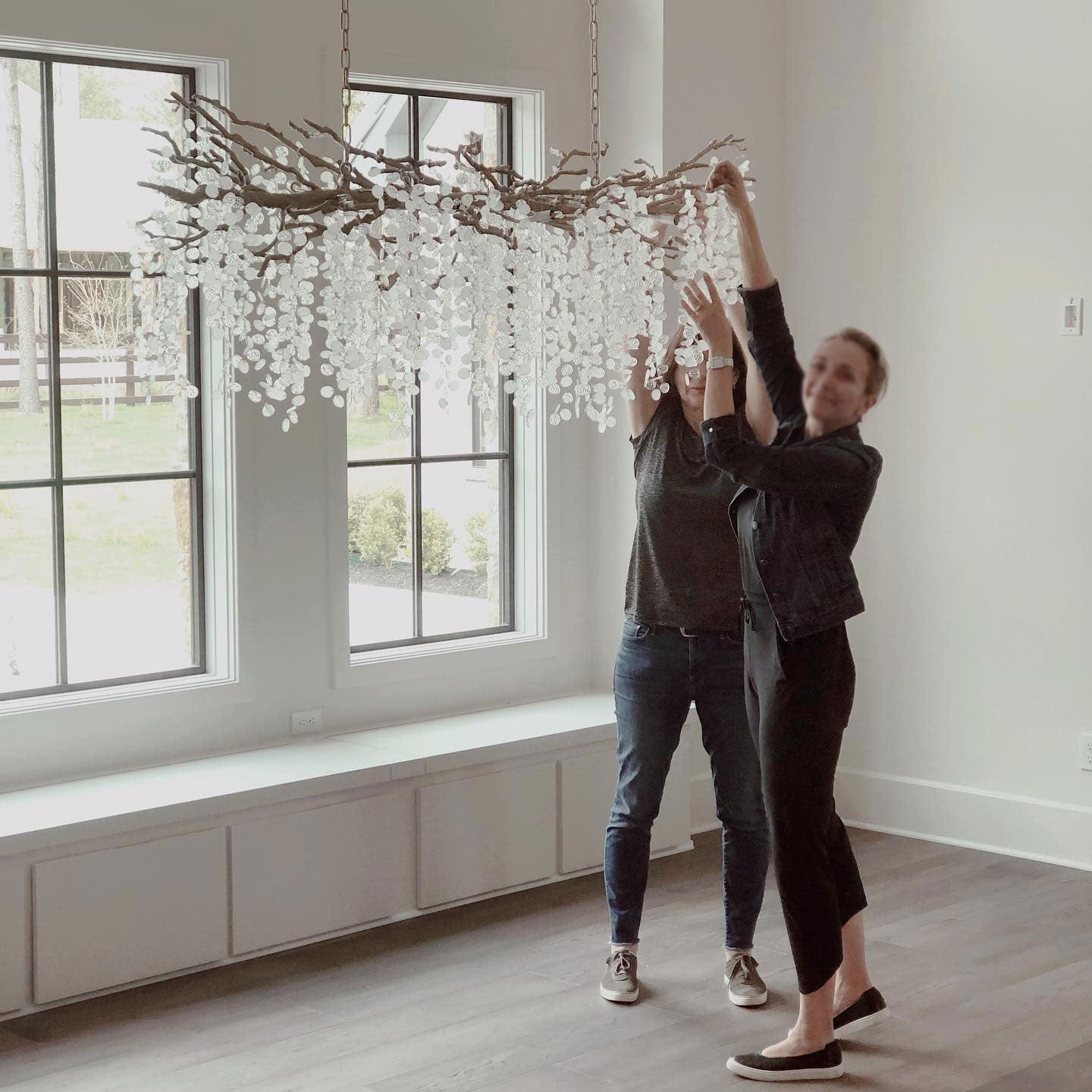 Crystal Chandelier | Brass & Nickel Finish | Multiple Diameter Options
