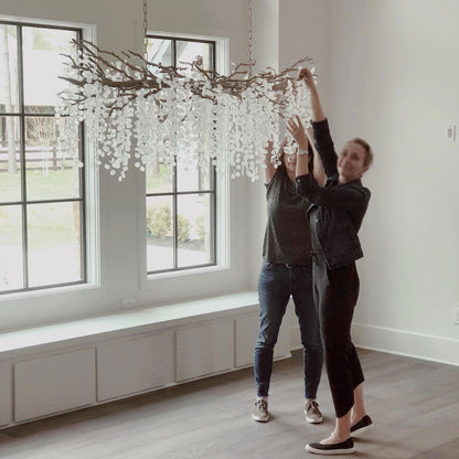 Crystal Chandelier | Brass & Nickel Finish | Multiple Diameter Options