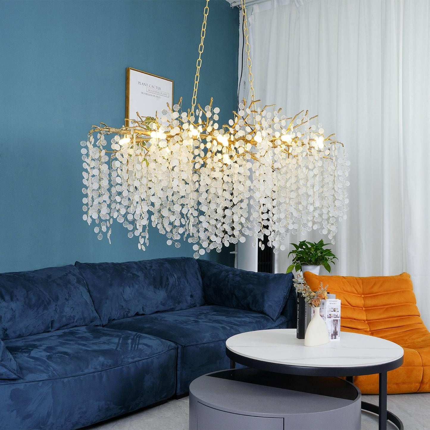 Crystal Chandelier | Brass & Nickel Finish | Multiple Diameter Options
