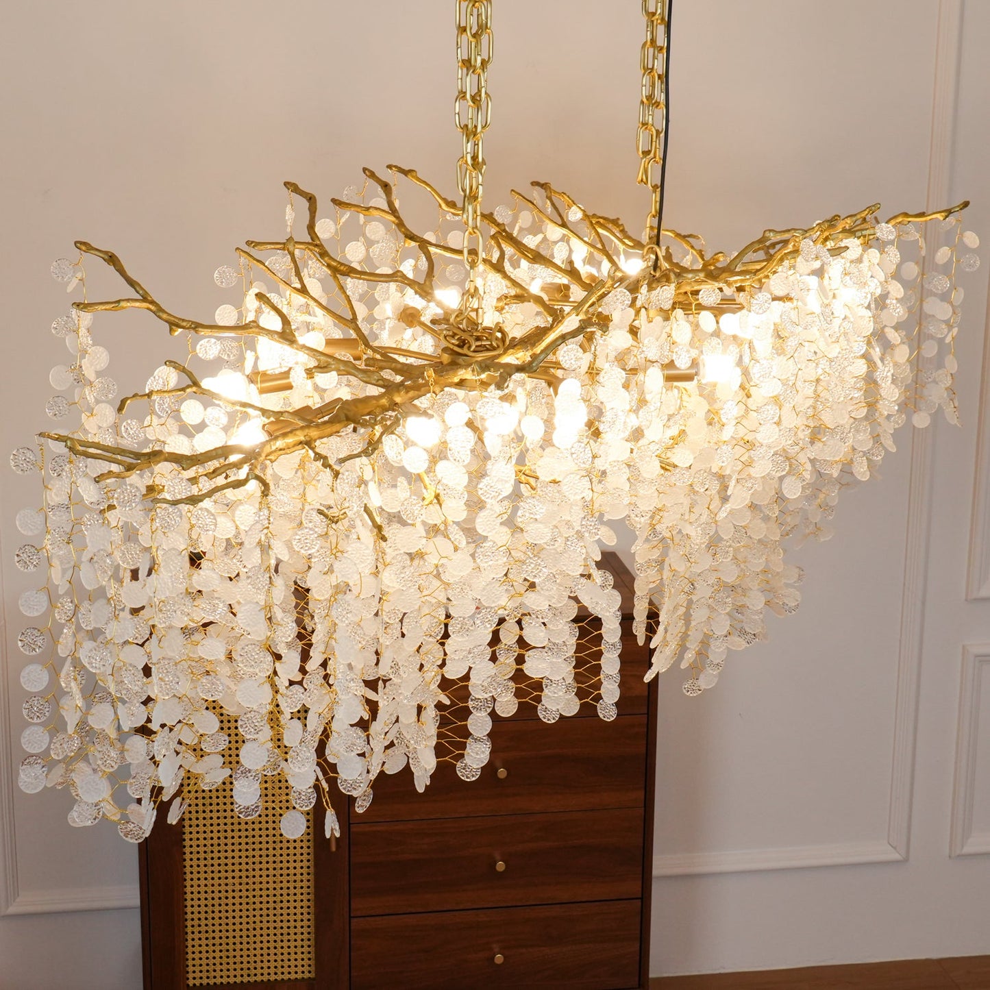 Crystal Chandelier | Brass & Nickel Finish | Multiple Diameter Options