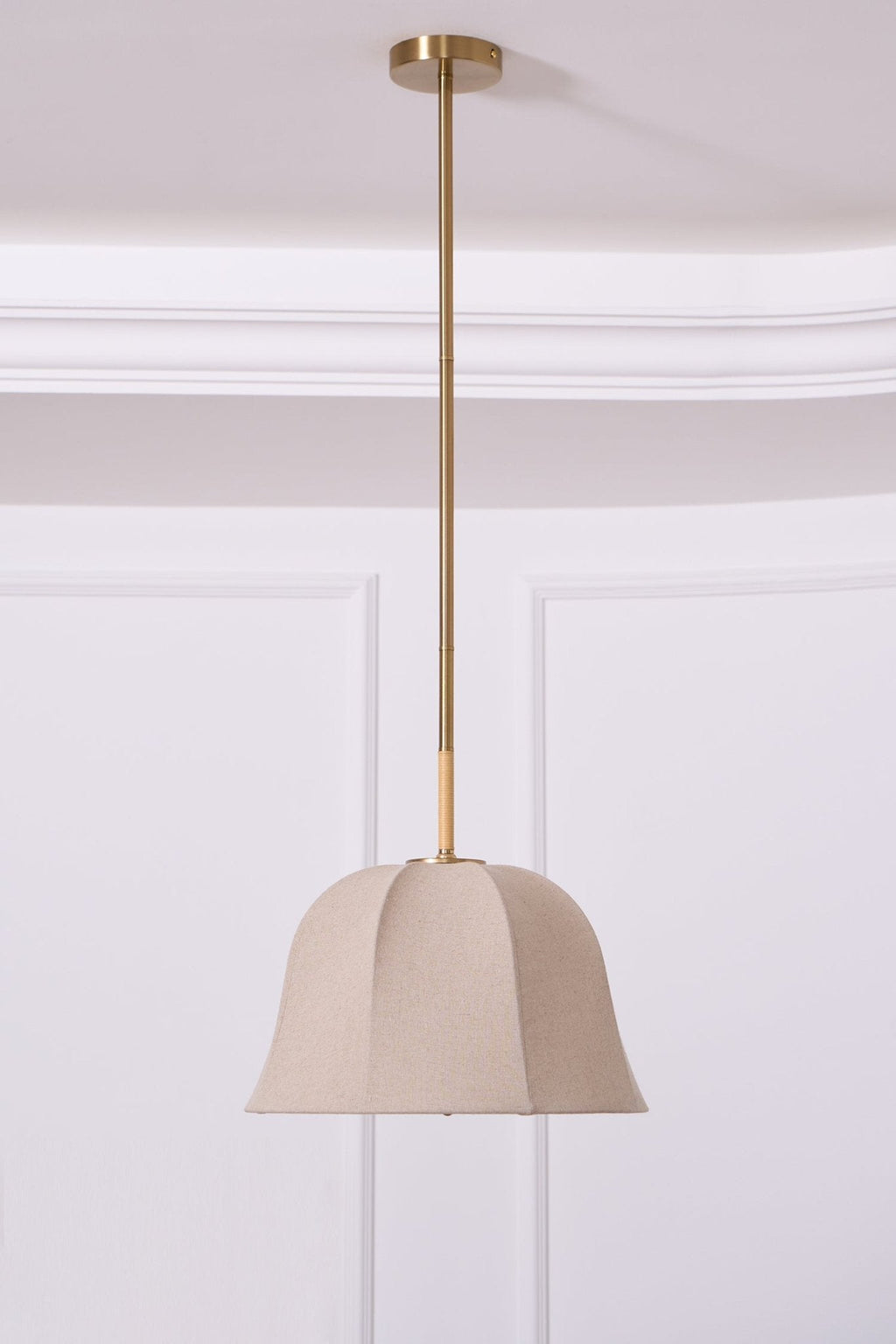 Sienna Pendant Lamp | Handcrafted Iron & Linen | Gold Finish