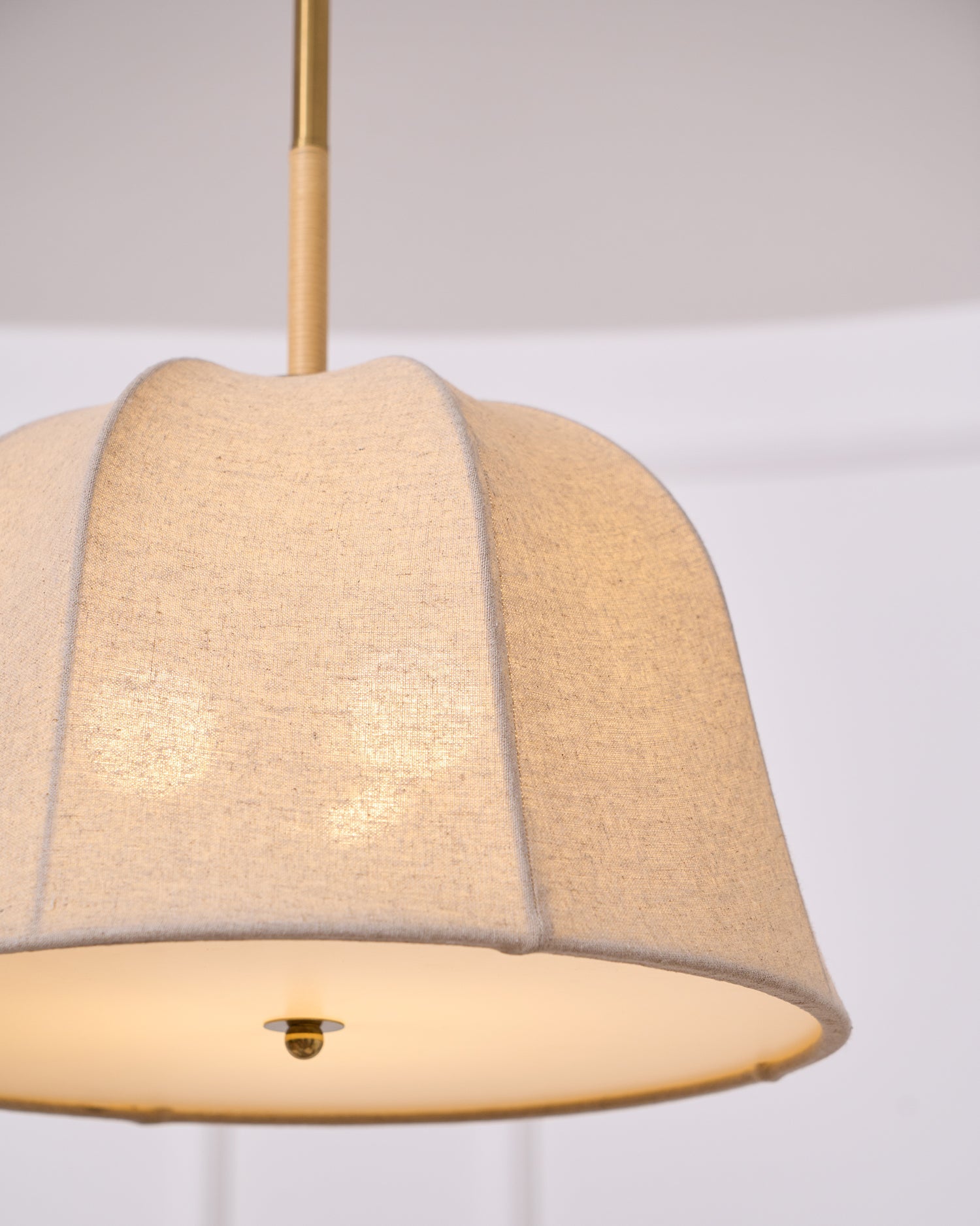 Sienna Pendant Lamp | Handcrafted Iron & Linen | Gold Finish