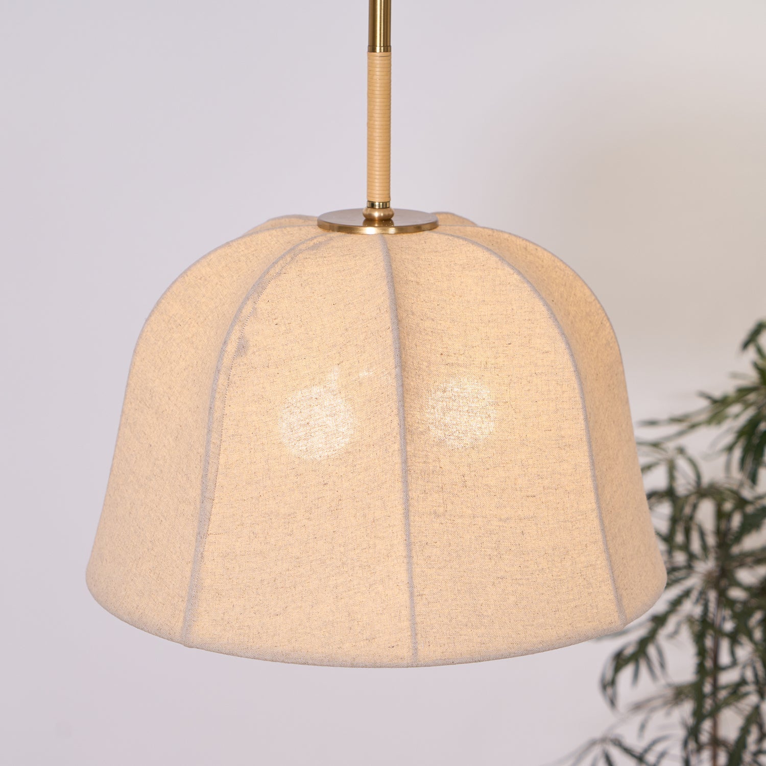 Sienna Pendant Lamp | Handcrafted Iron & Linen | Gold Finish