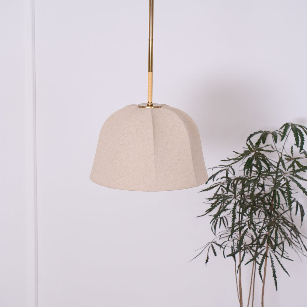 Sienna Pendant Lamp | Handcrafted Iron & Linen | Gold Finish
