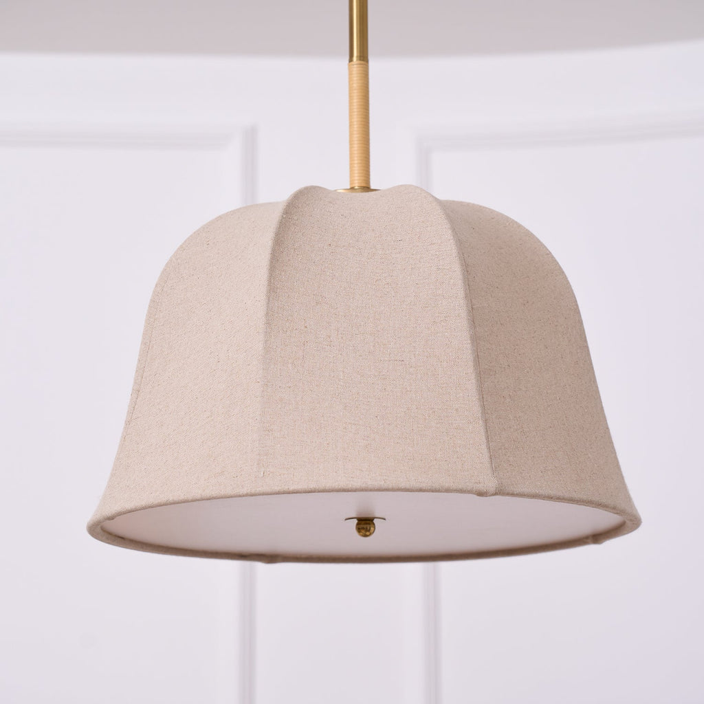 Sienna Pendant Lamp | Handcrafted Iron & Linen | Gold Finish