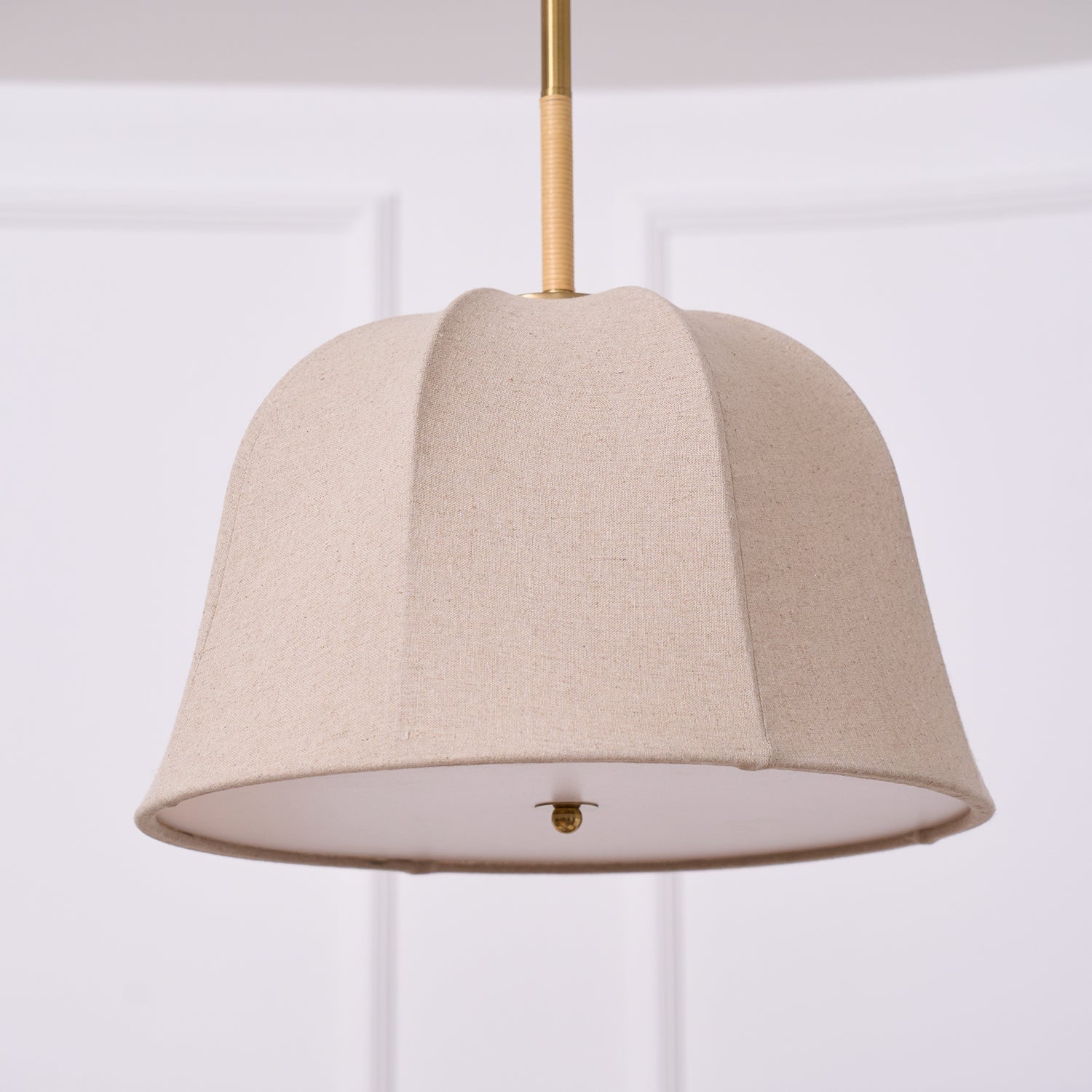 Sienna Pendant Lamp | Handcrafted Iron & Linen | Gold Finish