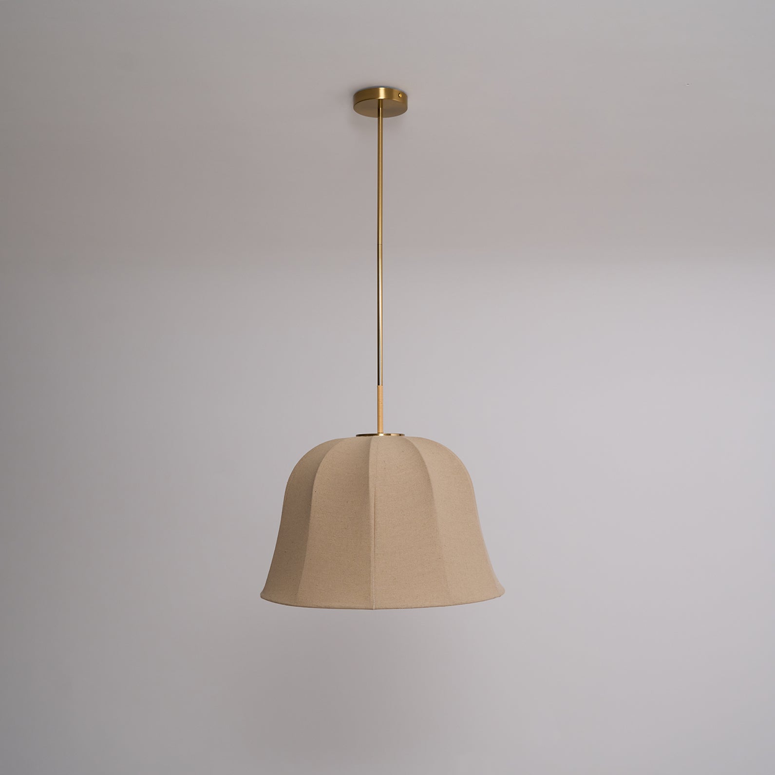 Sienna Pendant Lamp | Handcrafted Iron & Linen | Gold Finish