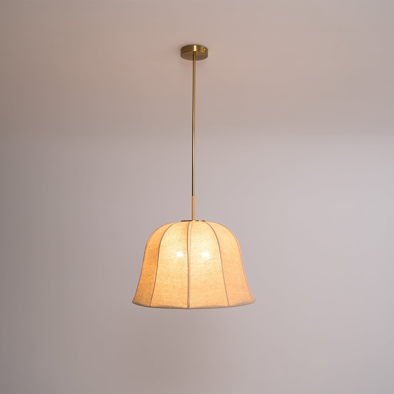Sienna Pendant Lamp | Handcrafted Iron & Linen | Gold Finish