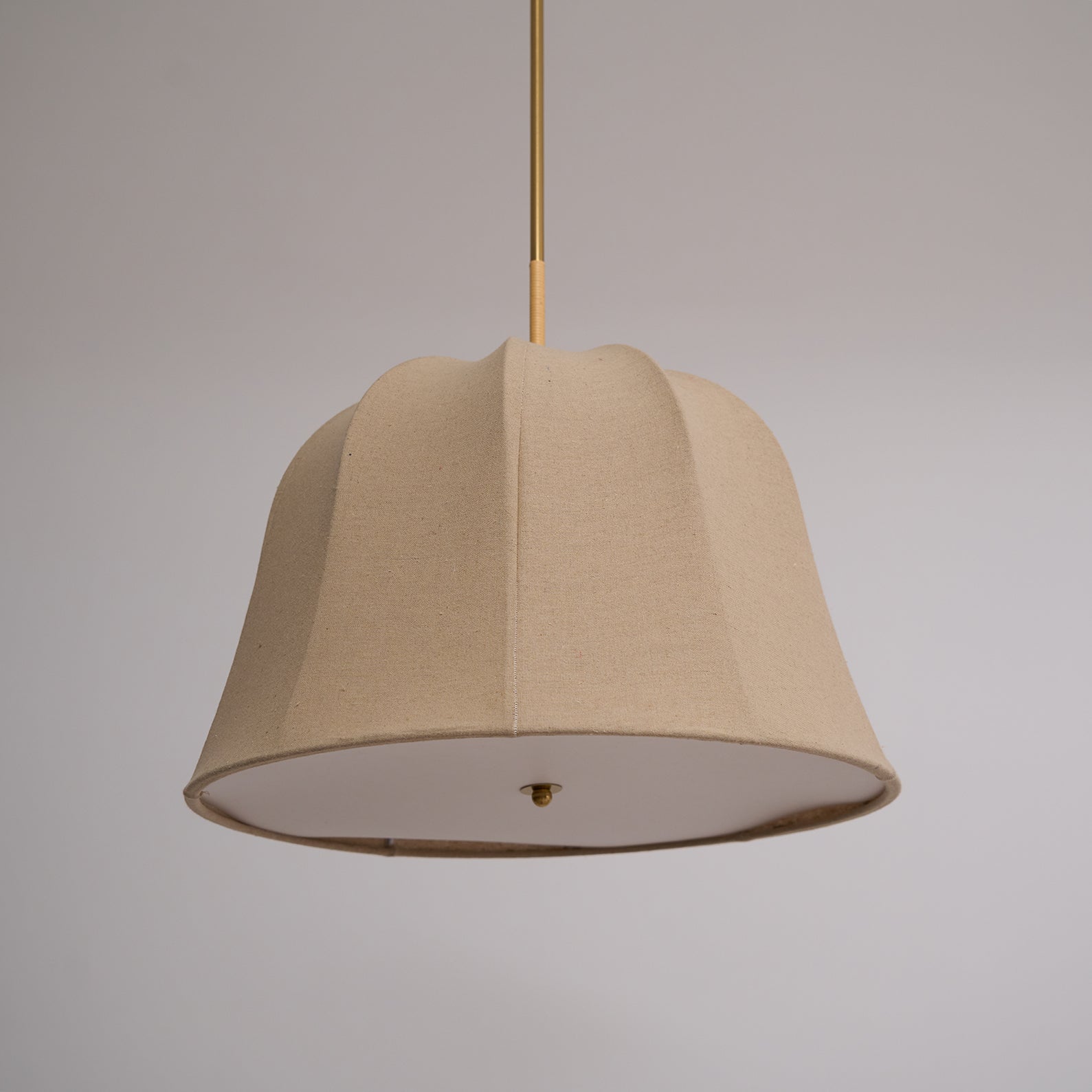 Sienna Pendant Lamp | Handcrafted Iron & Linen | Gold Finish