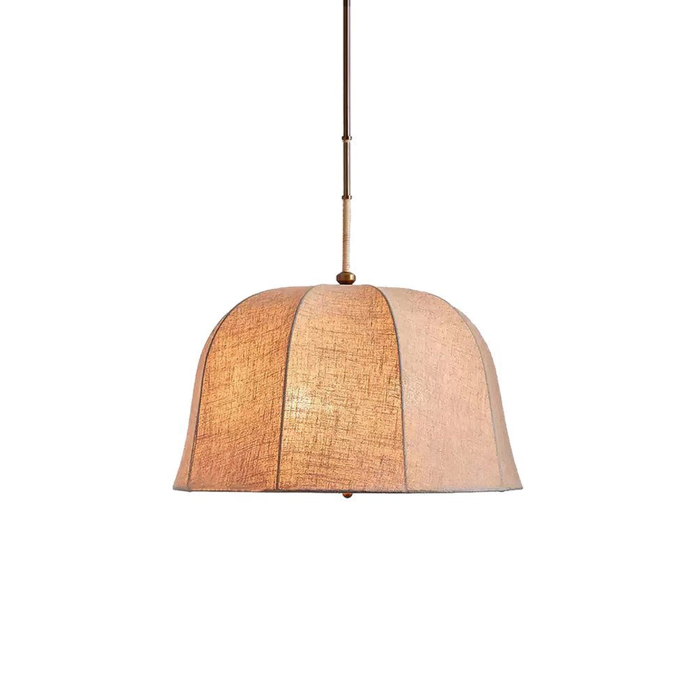 Sienna Pendant Lamp | Handcrafted Iron & Linen | Gold Finish