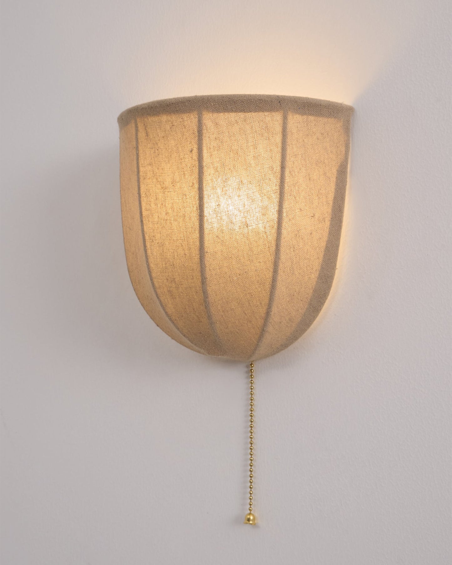 Sienna Linen Wall Sconce | Gold Iron Frame | Rustic Indoor Lighting