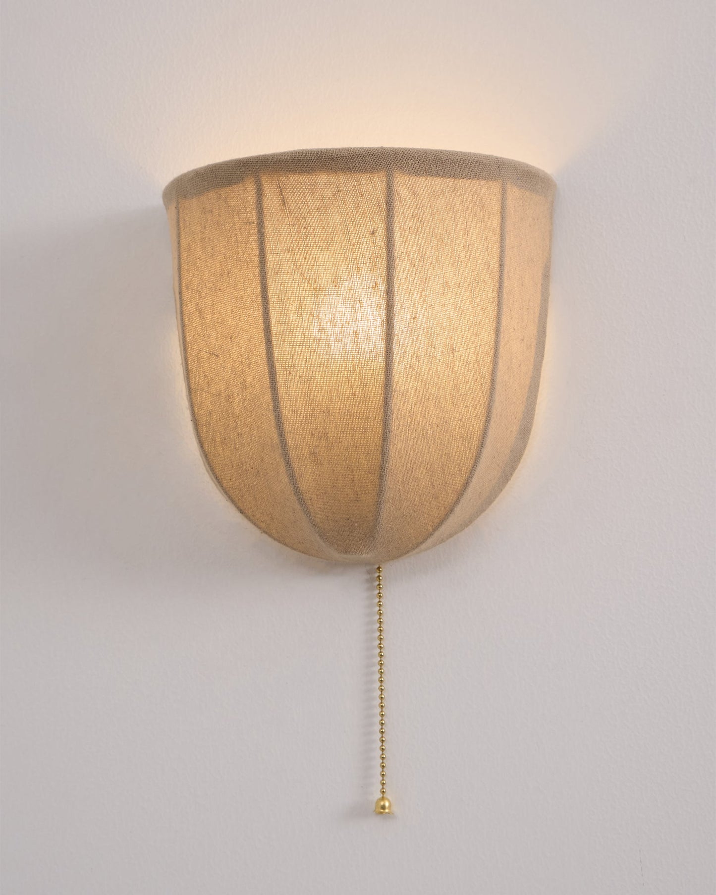 Sienna Linen Wall Sconce | Gold Iron Frame | Rustic Indoor Lighting