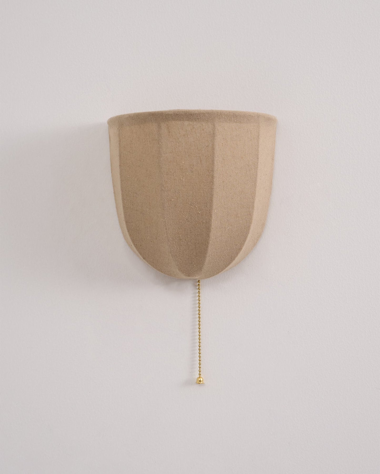 Sienna Linen Wall Sconce | Gold Iron Frame | Rustic Indoor Lighting