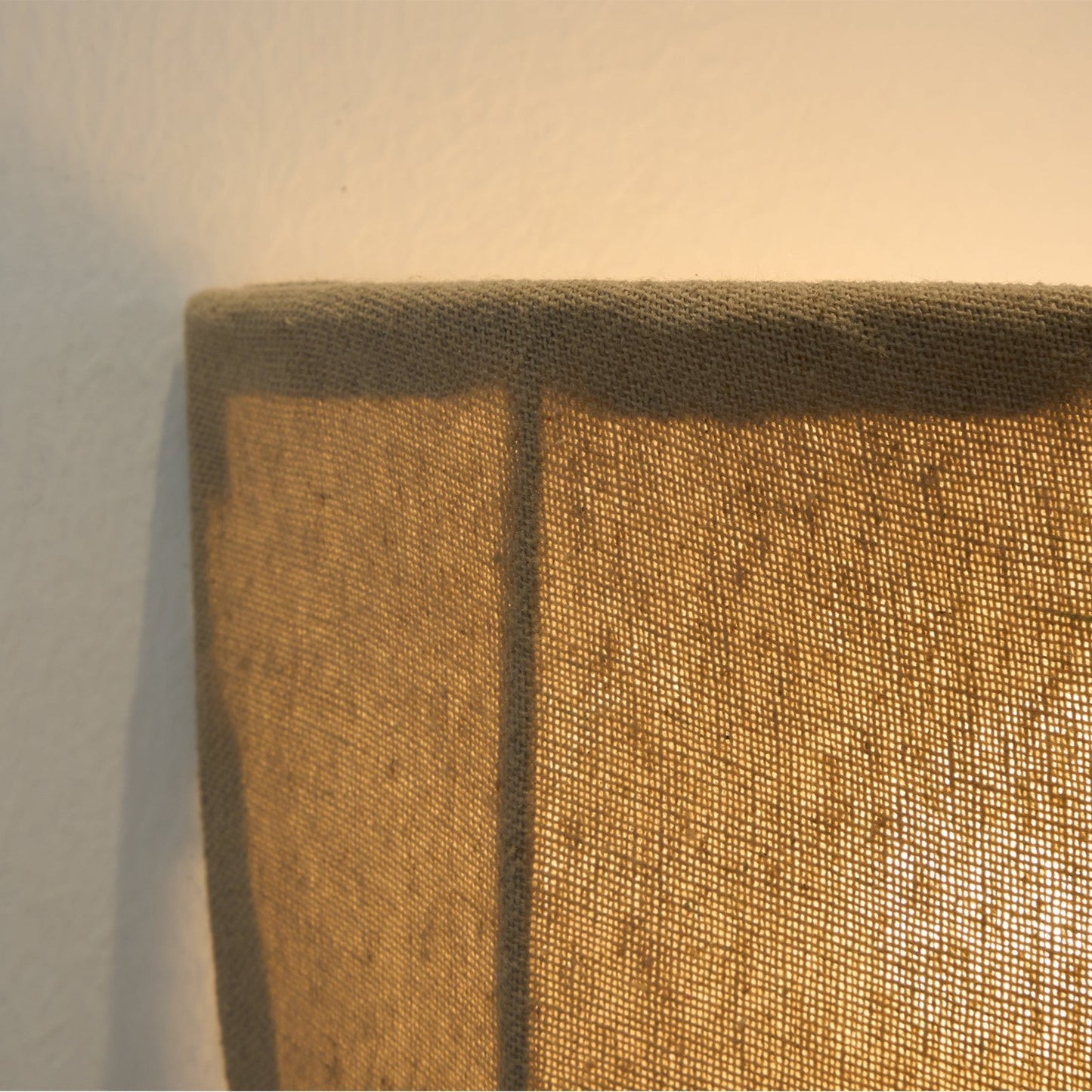 Sienna Linen Wall Sconce | Gold Iron Frame | Rustic Indoor Lighting
