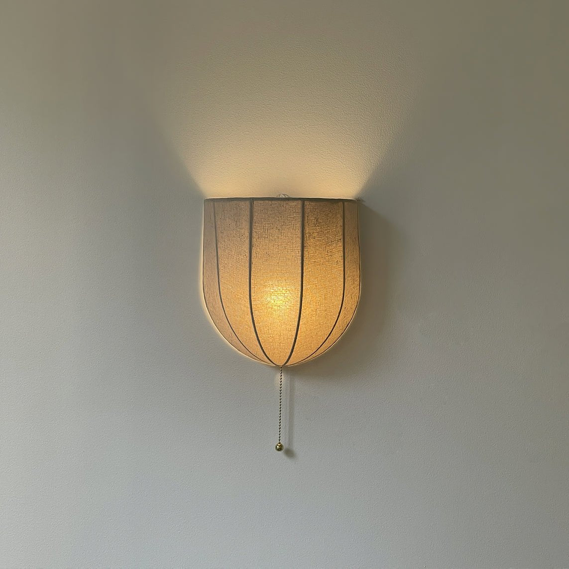 Sienna Linen Wall Sconce | Gold Iron Frame | Rustic Indoor Lighting