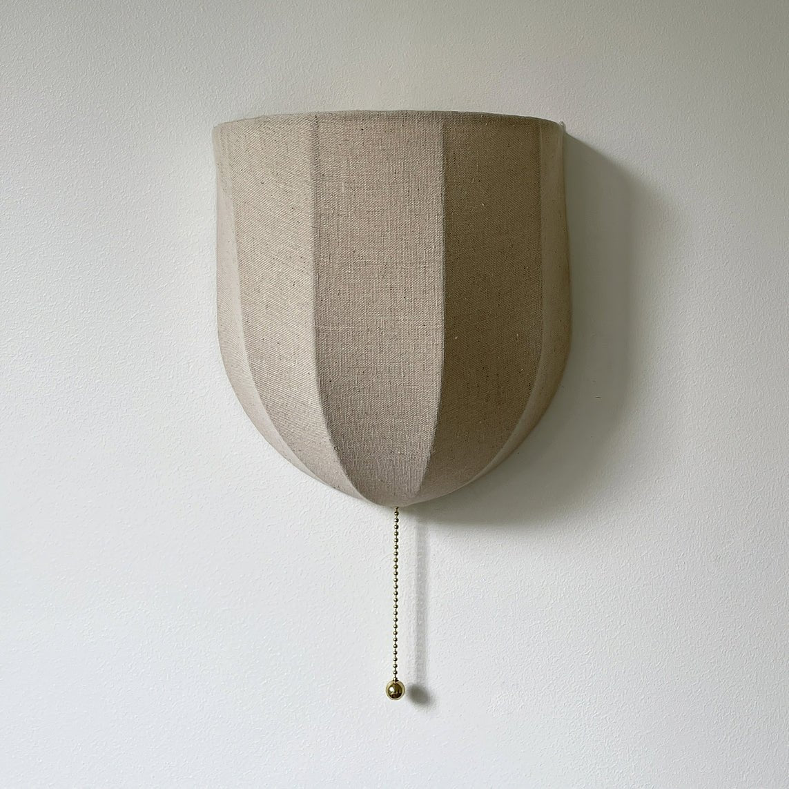 Sienna Linen Wall Sconce | Gold Iron Frame | Rustic Indoor Lighting