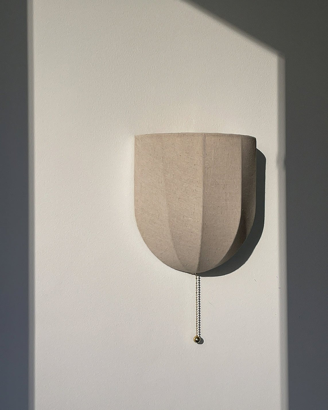 Sienna Linen Wall Sconce | Gold Iron Frame | Rustic Indoor Lighting